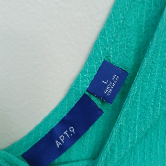 Apt. 9 Teal Ruffle Sleeve Blouse - Picture 2 of 4